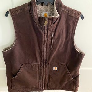 EUC - Carhartt women’s dark brown sleeveless vest